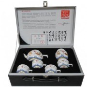 金龙凤运骨瓷烤金茶具六件套印象皇朝极品骨瓷