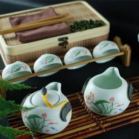 10头雪花釉瓷茶具
