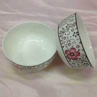 手绘富贵花精品陶瓷4碗4筷套装