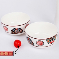 中国风脸谱4碗4筷餐具