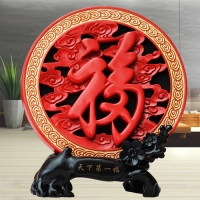 仿红木炭雕天下第一福